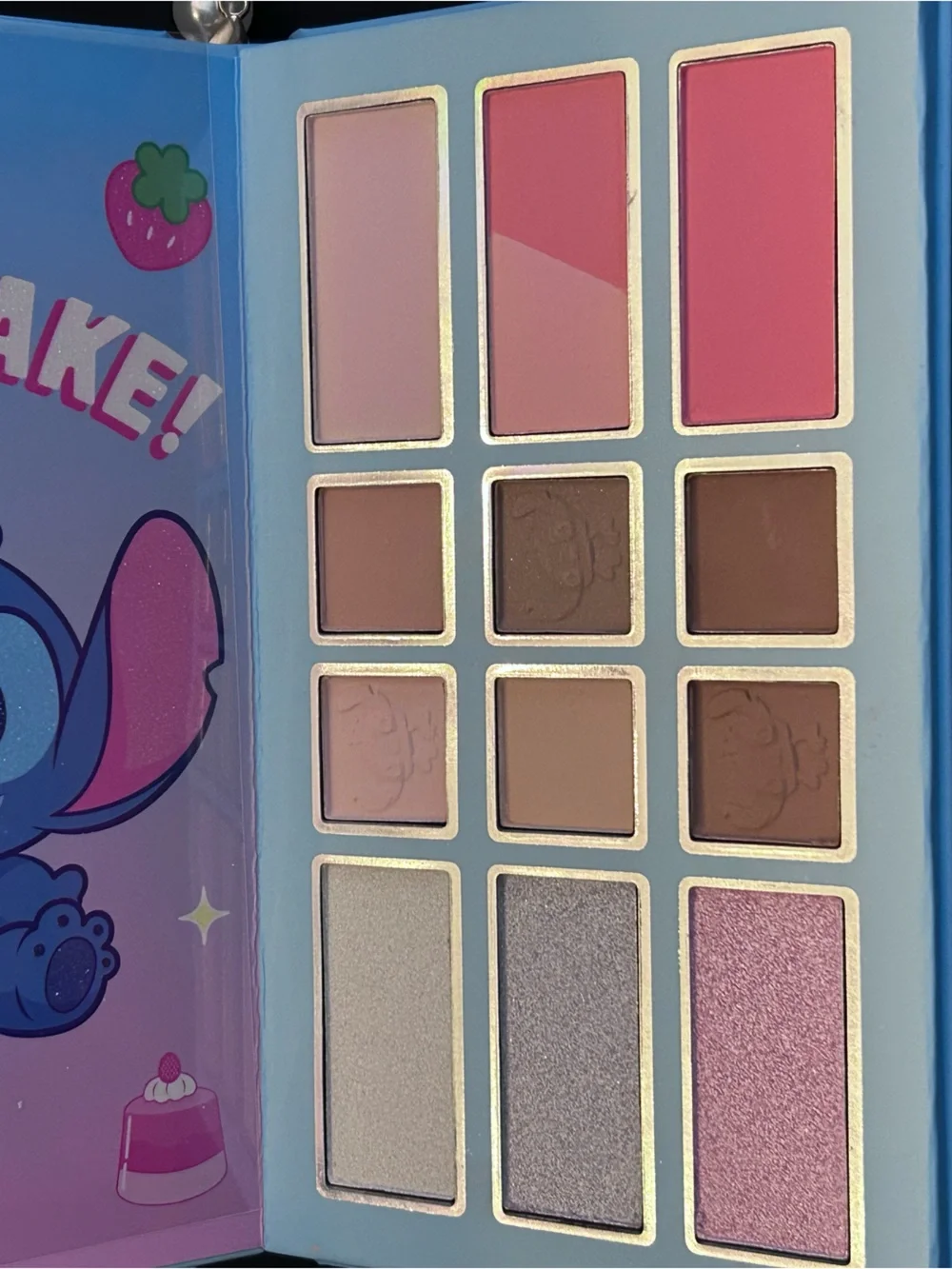 Disney Stitch Sweet Treats Cosmetic Palette With Pearl Handle Blue Pink NEW